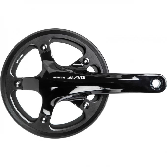 Система SHIMANO ALFINE, S501, 170 мм, интегрированный вал, 45T с кареткой, защита одинарная, черный EFCS501CB5C1L Система SHIMANO ALFINE, S501, 170 мм, интегрированный вал, 45T с кареткой, защита одинарная, черный EFCS501CB5C1L